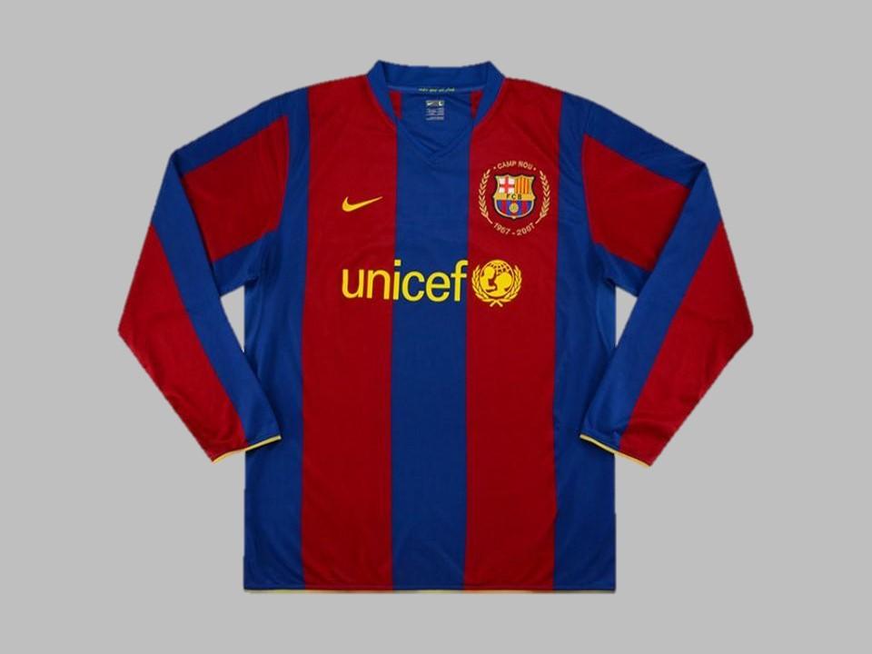 2007 2008 Barcelona Home Long Sleeves Shirt