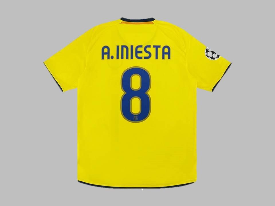 2008 2009 Barcelona Away Shirt A. Iniesta #8