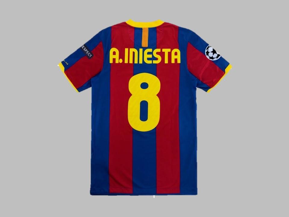 2010 11 Barcelone Domicile Chemise Iniesta #8 Ucl Flocage Insigne Final