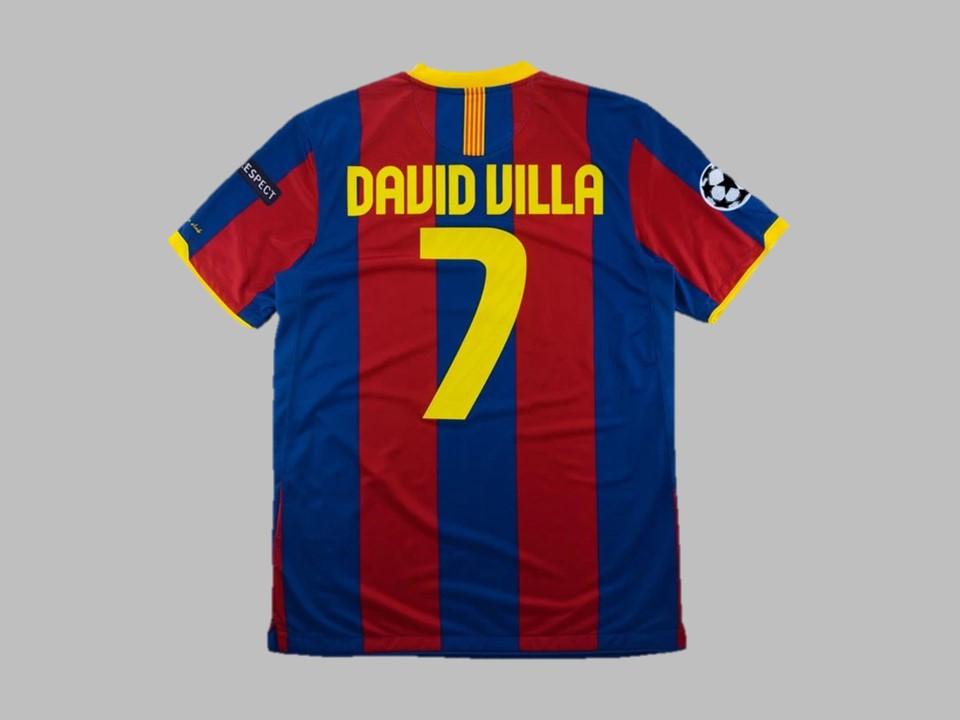 2010 2011 Barcelone Domicile Chemise David Villa #7 Ucl Flocage Insigne Final