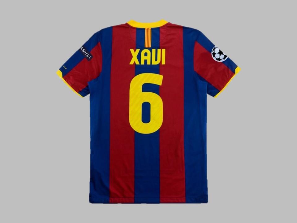 2010 2011 Barcelone Domicile Chemise Xavi #6 Ucl Flocage Insigne Final