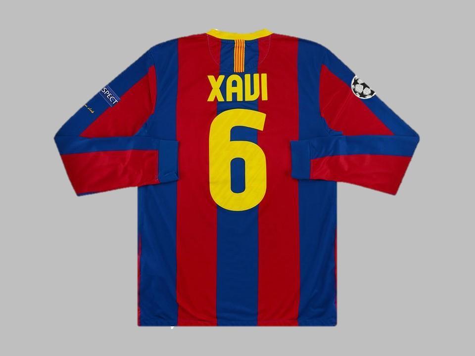 2010 2011 Barcelona Home Long Sleeves Shirt Xavi #6