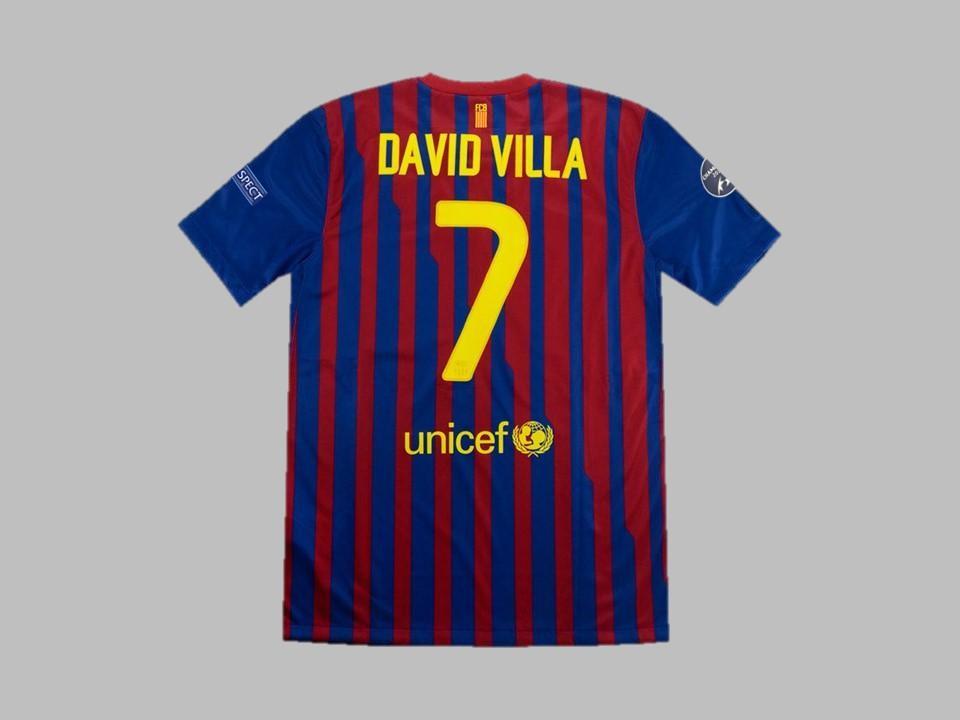 2011 2012 Barcelona Home Shirt David Villa #7