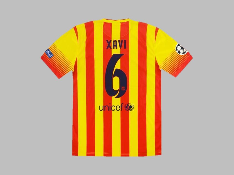 2013 2014 Barcelone Exterieur Chemise Xavi #6