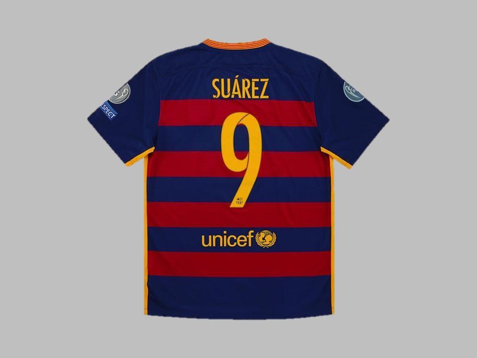 2015 2016 Barcelona Home Shirt Suarez #9