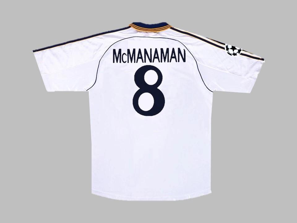 1999/00 Real Madrid Home Shirt Mc Manaman #8 Champions