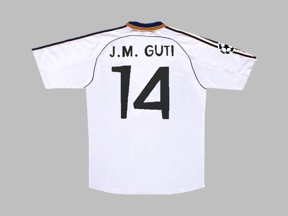 1999-2000 Real Madrid Home Shirt Guti #14 Champions