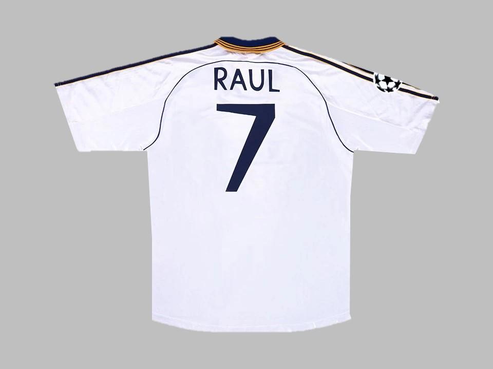 1999-2000 Real Madrid Domicile Chemise Raul #7 Champions