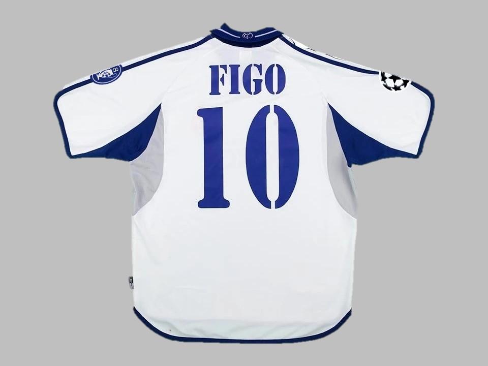 2000/2001 Real Madrid Home Shirt Figo #10 Ucl Patches