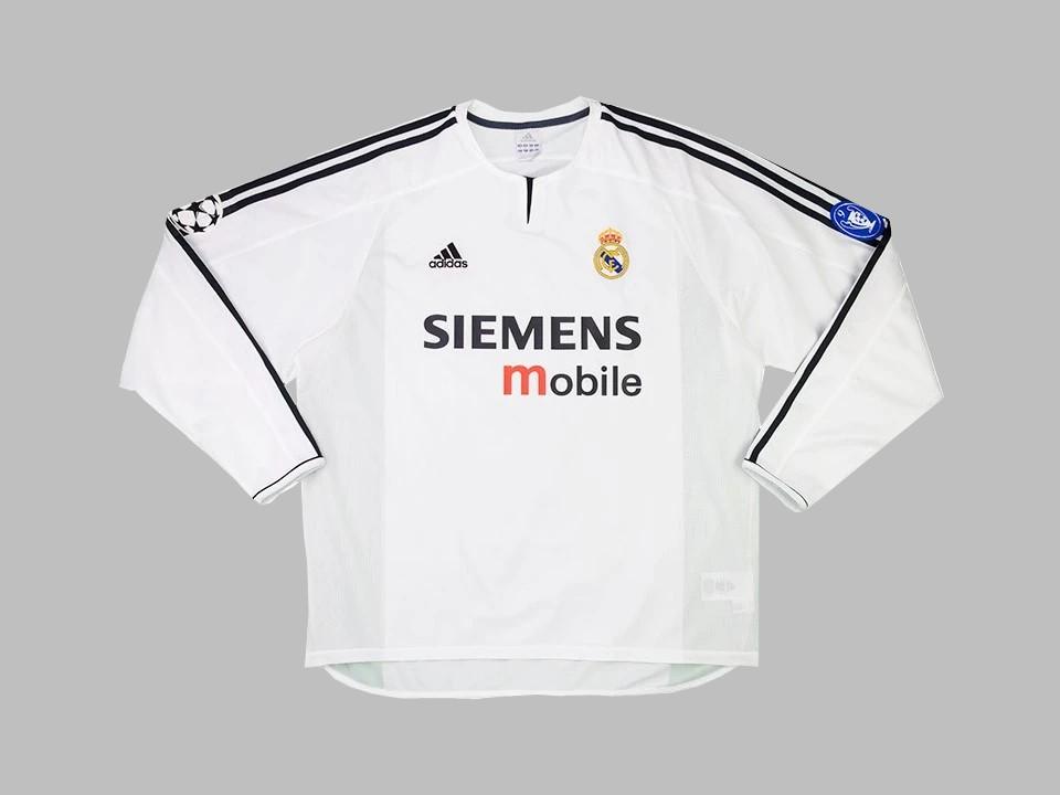 2003/2004 Real Madrid Home Long Sleeves Shirt Ucl Patches