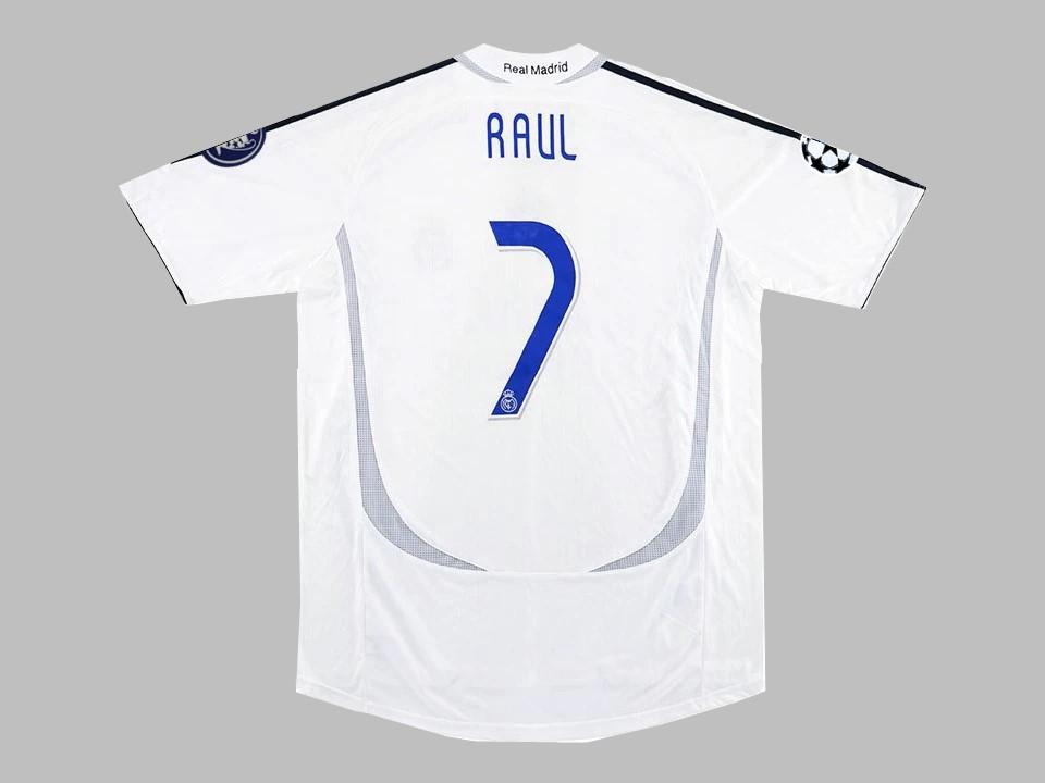 2006/2007 Real Madrid Domicile Chemise Raul #7 Ucl Flocage Insigne