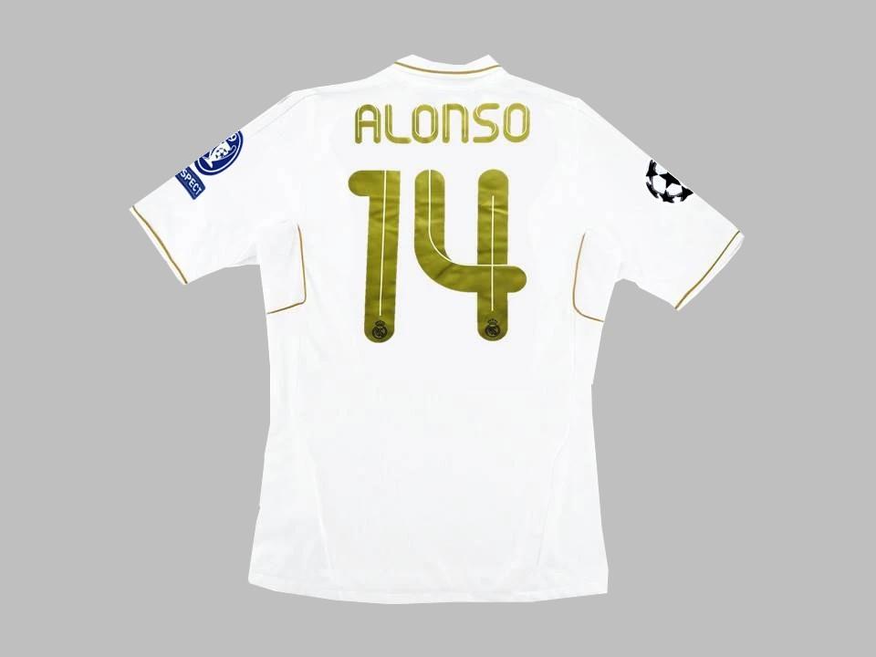 2011/2012 Real Madrid Home Shirt Alonso #14 Ucl Patches