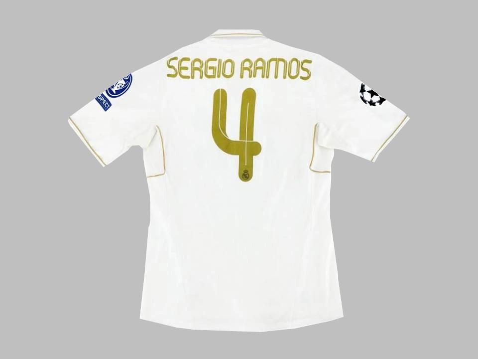 2011/2012 Real Madrid Home Shirt Sergio Ramos #4 Ucl Patches