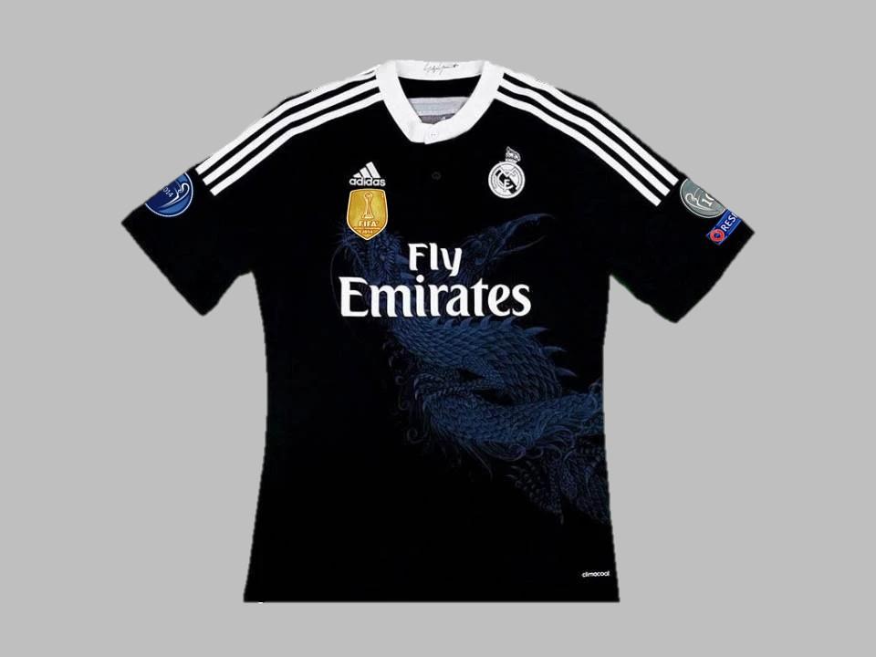 2014 2015 Real Madrid Exterieur Chemise Noir