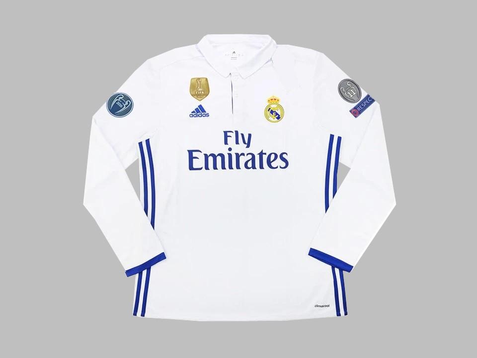 2016 17 Real Madrid Domicile Manches Longues Chemise Ucl Flocage Insigne