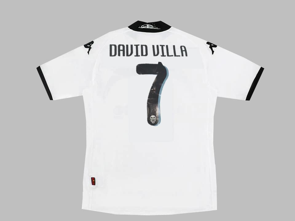 2009 2010 Valencia Home Shirt David Villa #7