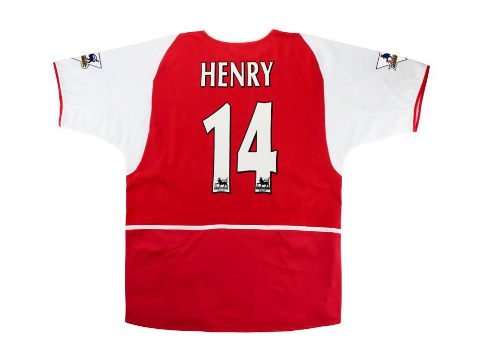 2002 2004 Arsenal Home Jersey Henry #14 Epl Patches