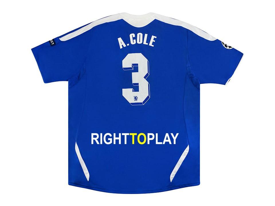 2012 Chelsea Domicile Chemise A. Cole #3 Ucl Flocage Insigne Final