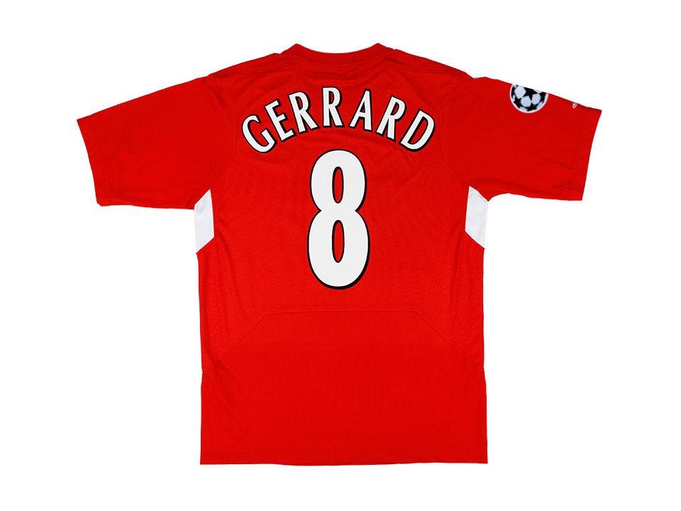 2004 2005 Liverpool Domicile Chemise Gerrard #8 Ucl Flocage Insigne Final