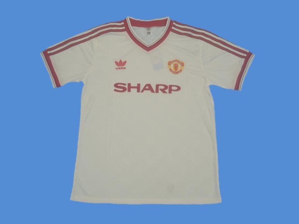 1986 1988 Manchester United Away Jersey White