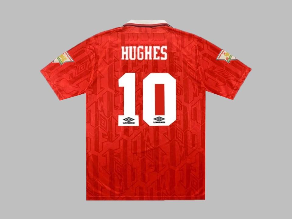 1994 Manchester United Home Shirt Hughes #10