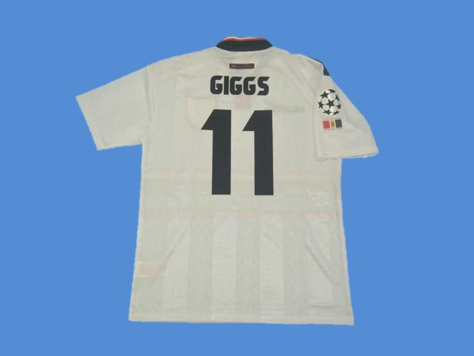 1997 1998 1999 Manchester United Away Jersey Giggs #11 Ucl Patches