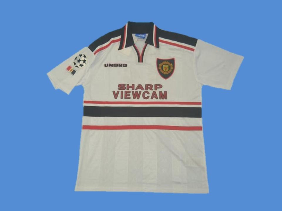 1997-1998-1999 Manchester United Away Jersey Ucl Patches