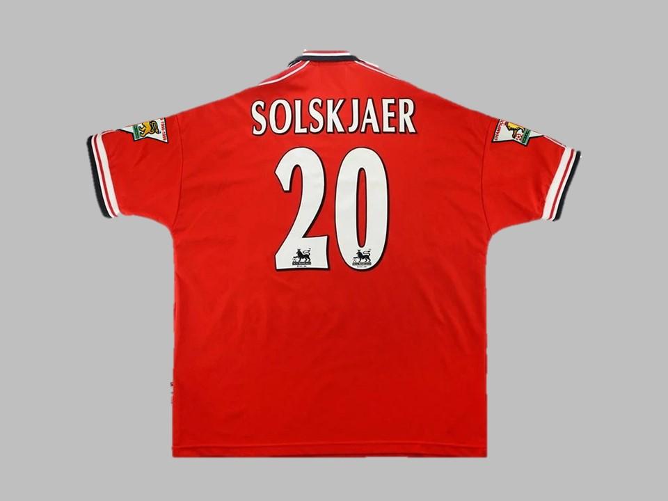 1998/1999 Manchester United Domicile Chemise Solskjaer #20