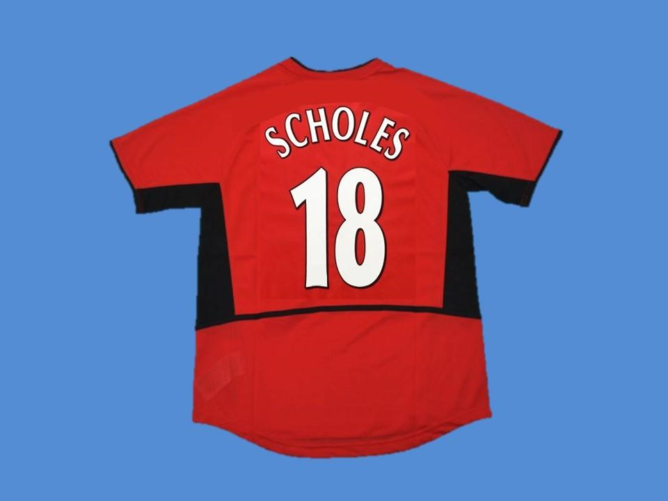 2002/2003 Manchester United Home Jersey Scholes #18