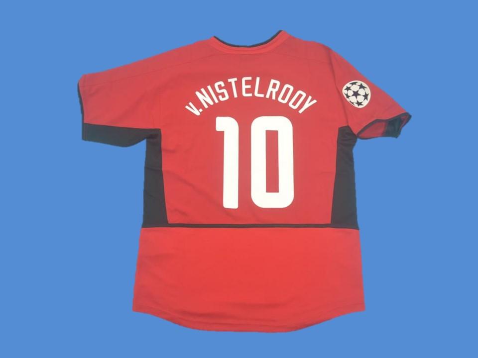 2002/2003 Manchester United Home Jersey Van Nistelrooy #10 Ucl Patches