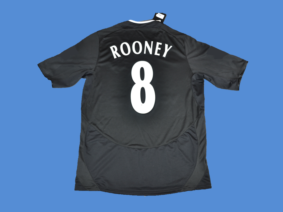 2003 2005 Manchester United Exterieur Maillot Noir Rooney #8