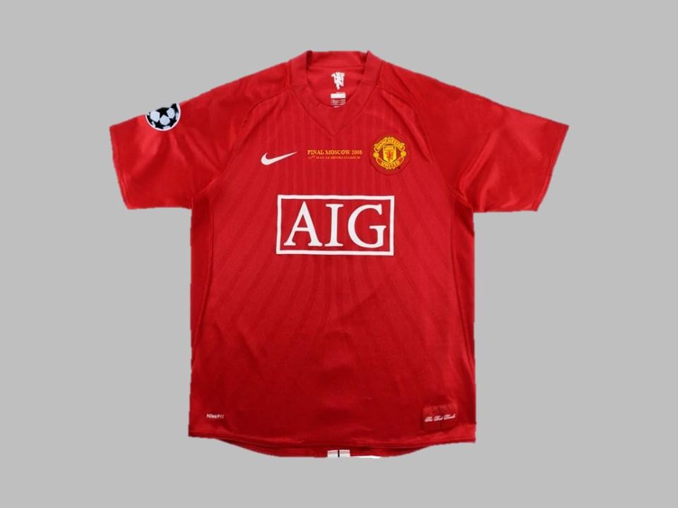 2007-08 Manchester United Home Shirt Ucl Patches Final