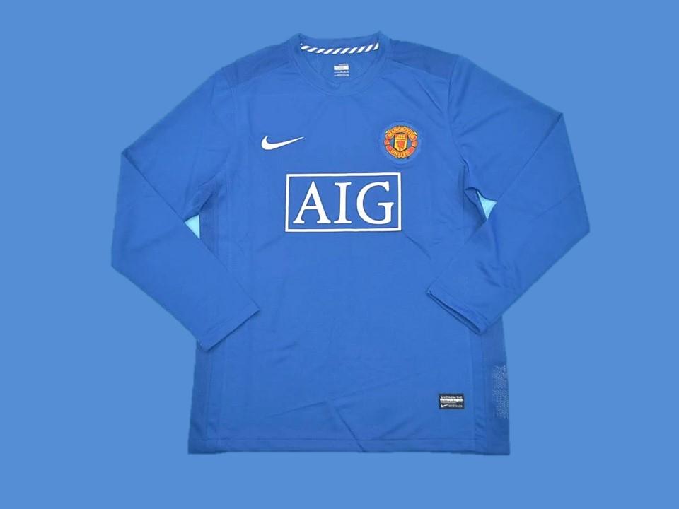 2007-08 Manchester United Away Long Sleeves Jersey