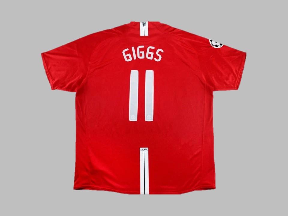 2007/2008 Manchester United Home Shirt Giggs #11 Ucl Patches Final