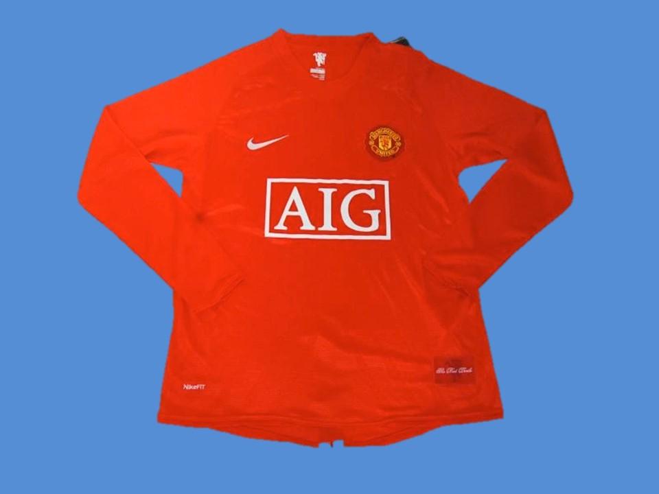 2007/2008 Manchester United Domicile Manches Longues Maillot