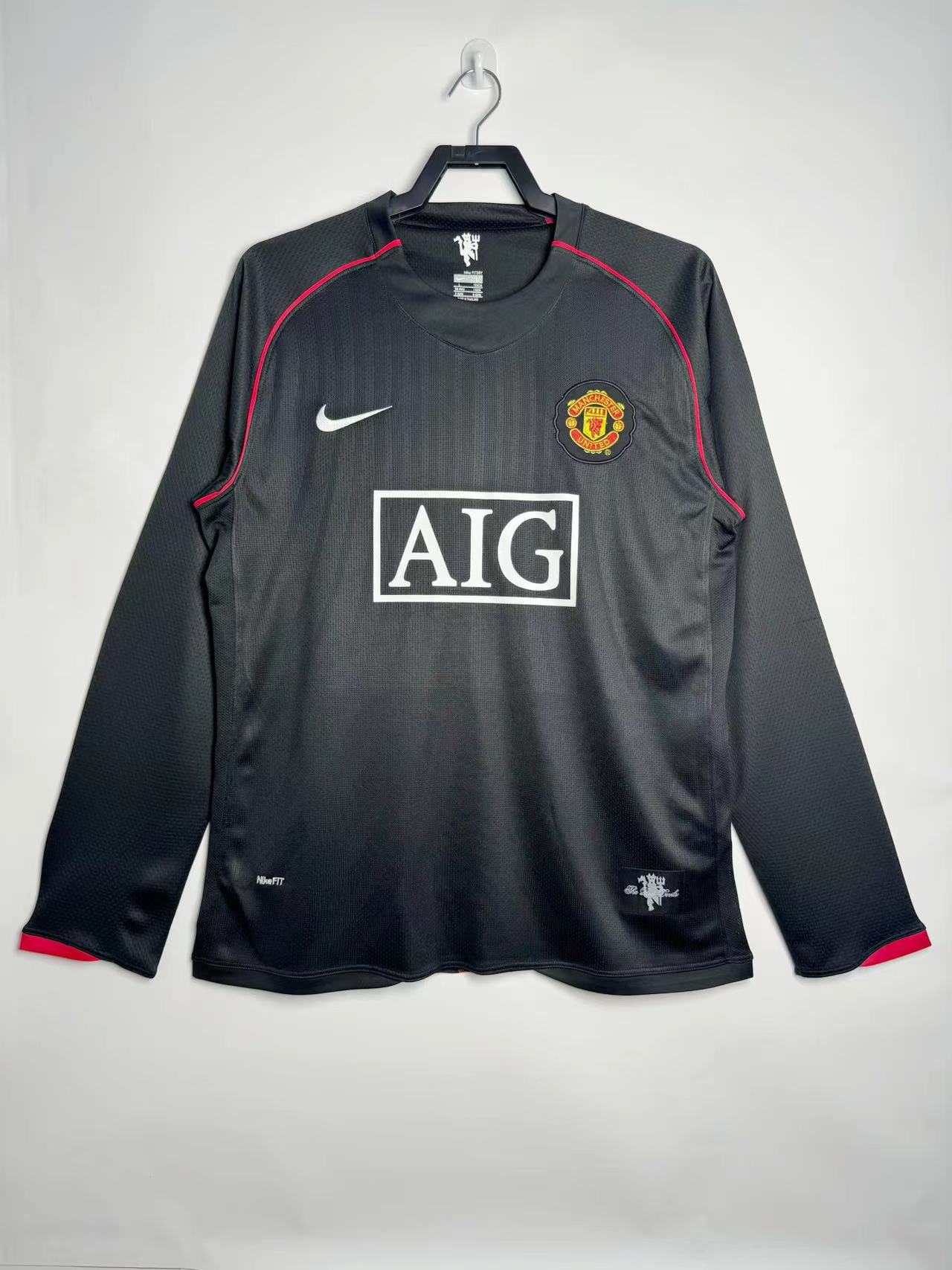 2007-2008 Manchester United Manches Longues Maillot Noir