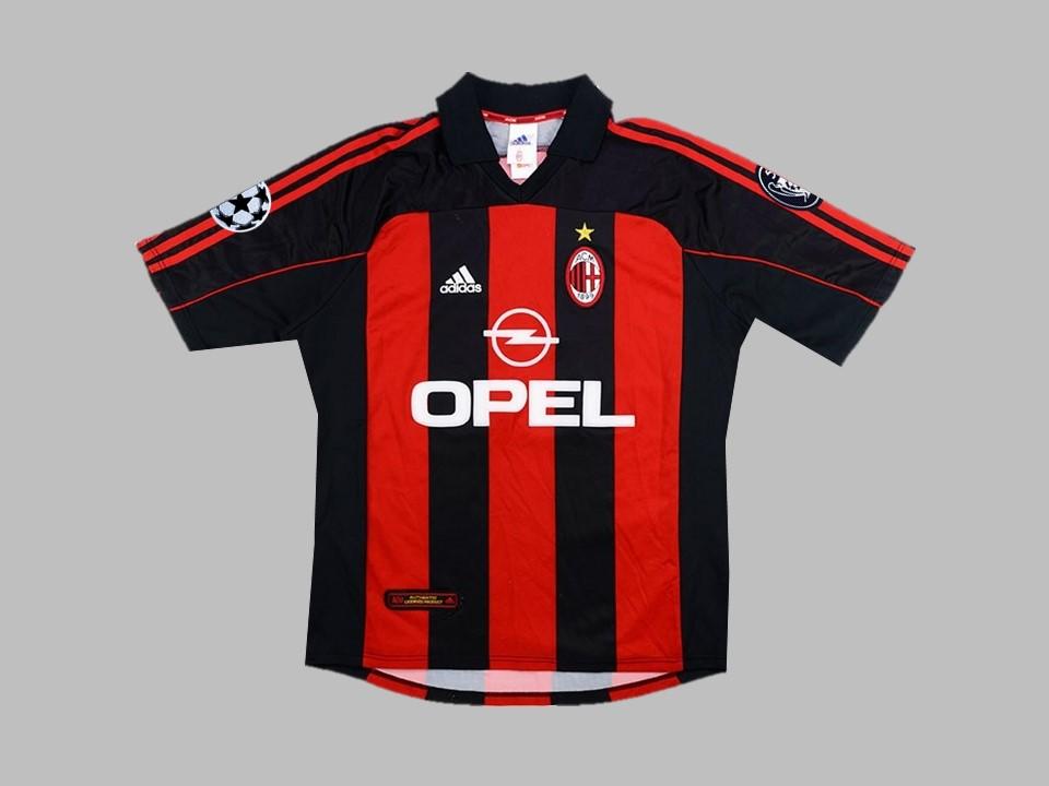 2000 2002 AC Milan Home Shirt Champions League