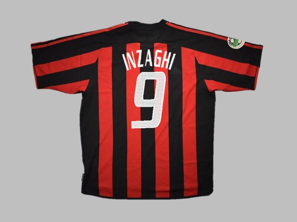 2003 2004 AC Milan Home Shirt Inzaghi #9 Serie A