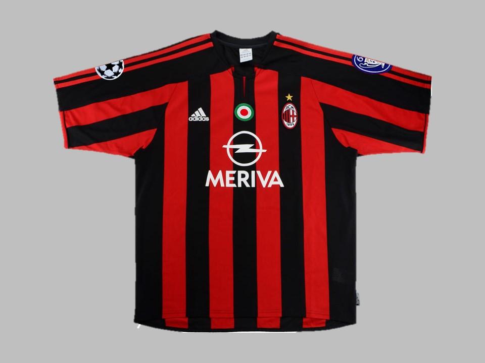 2003 2004 AC Milan Domicile Chemise  Ligue des Champions