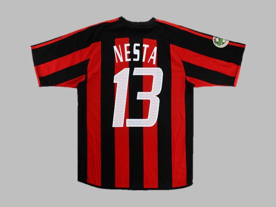 2003 2004 AC Milan Home Shirt Nesta #13 Serie A