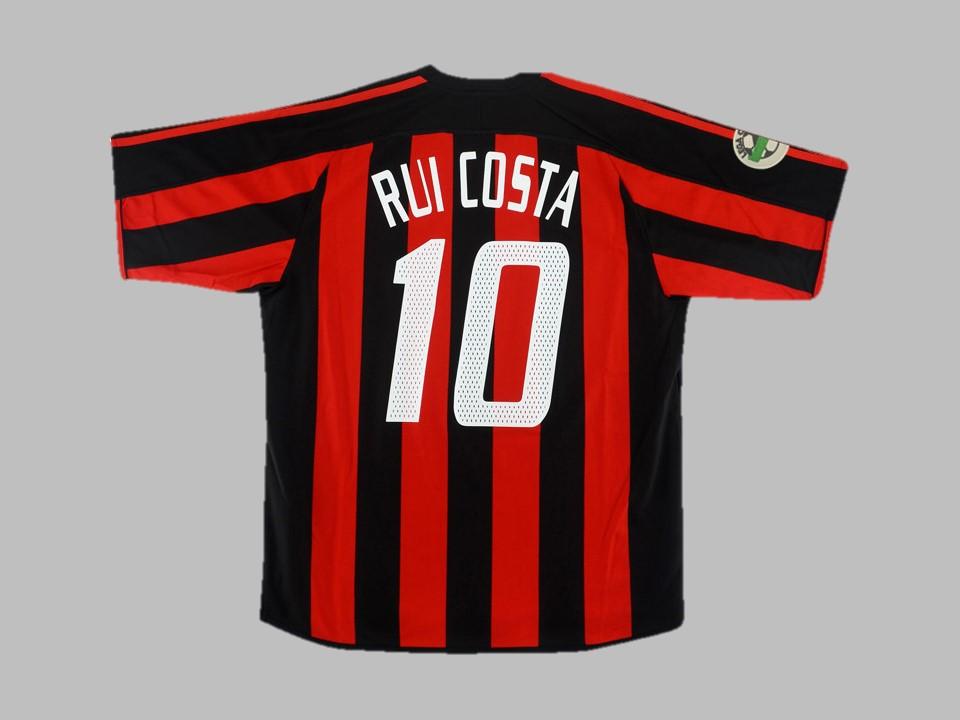 2003 2004 AC Milan Domicile Chemise Rui Costa #10 Serie A