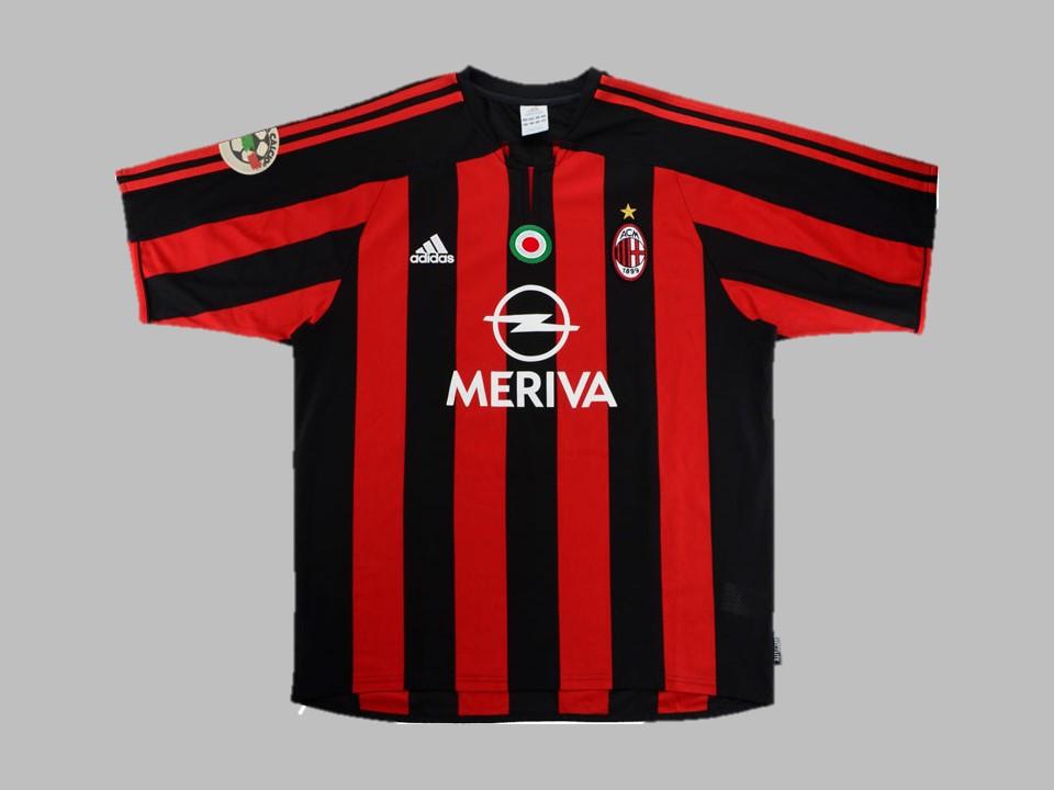 2003 2004 AC Milan Domicile Chemise Serie A