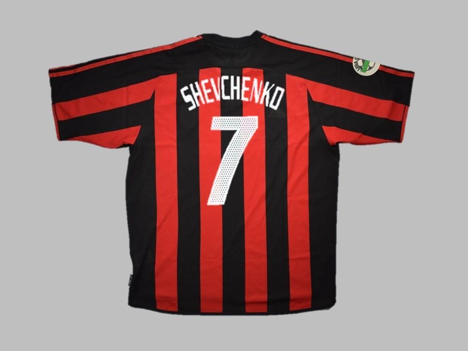 2003 2004 AC Milan Domicile Chemise Shevchenko #7 Serie A