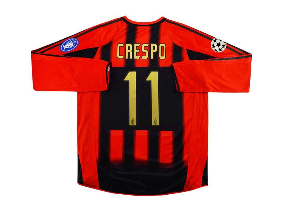 2004 2005 AC Milan Home Long Sleeves Shirt Crespo #11