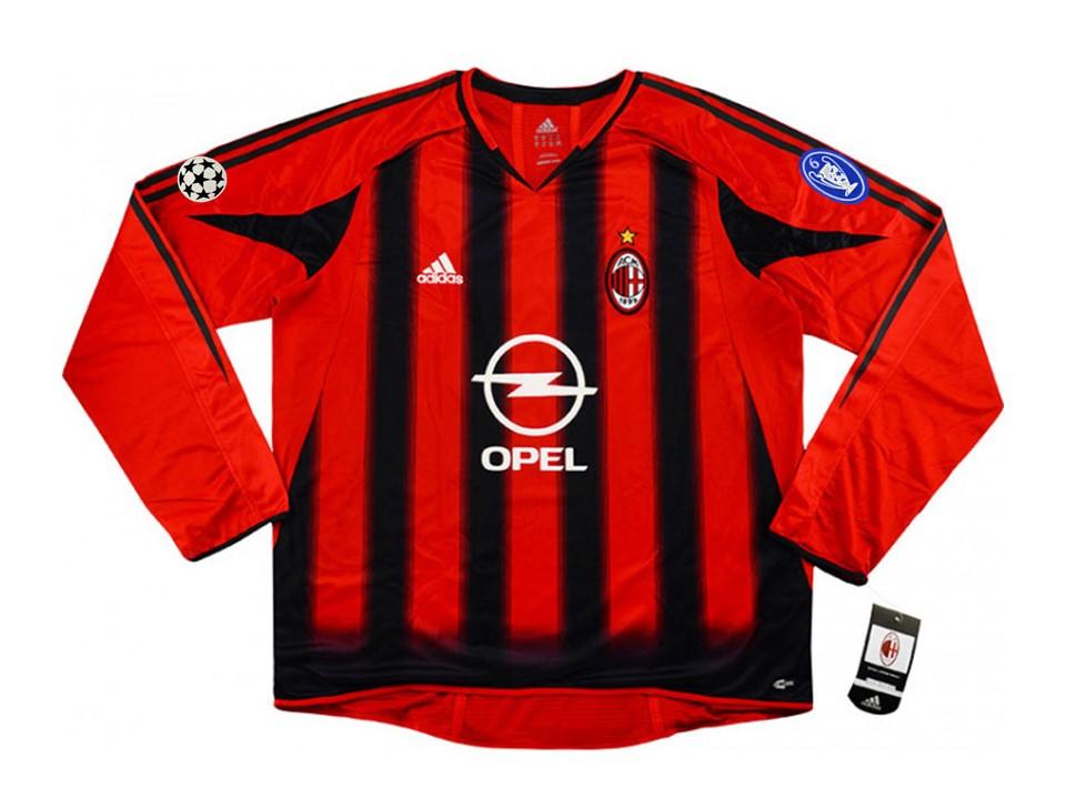 2004 2005 AC Milan Home Long Sleeves Shirt