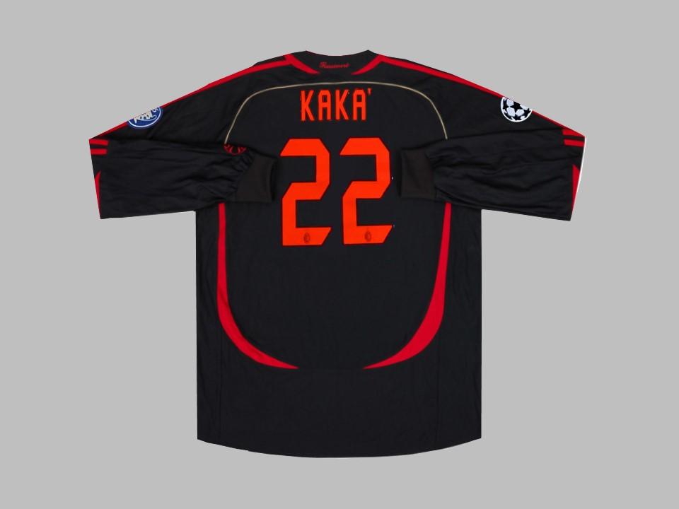 2006 2007 AC Milan Away Long Sleeves Shirt Kaka #22 Champions League