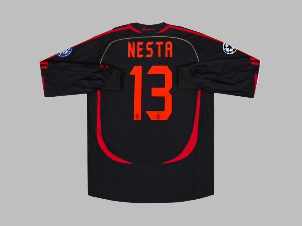 2006 2007 AC Milan Away Long Sleeves Shirt Nesta #13 Champions League