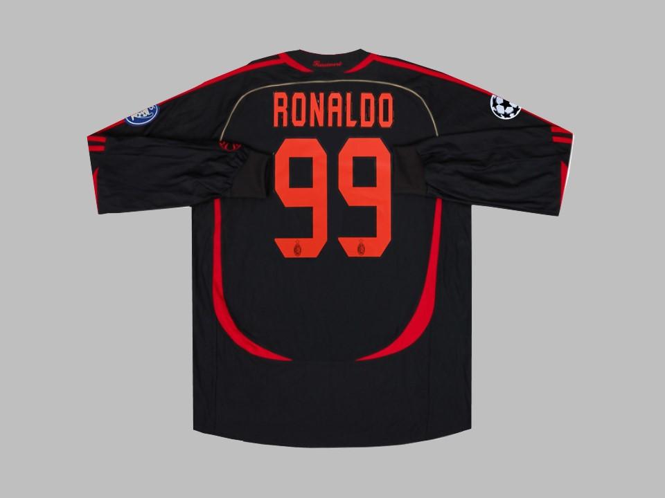 2006 2007 AC Milan Away Long Sleeves Shirt Ronaldo #99 Champions League