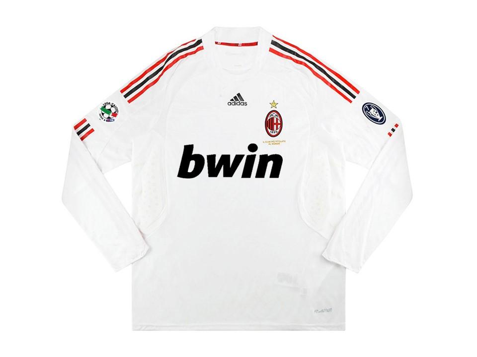 2008 2009 AC Milan Exterieur Manches Longues Maillot