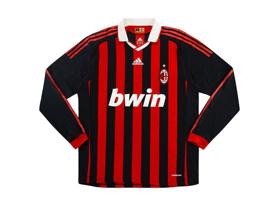 2009 2010 AC Milan Home Long Sleeves Jersey